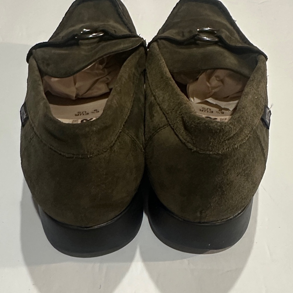Mephisto cool air Suede olive leather Loafers comfort shoes w front circle sz 8 - Picture 4 of 9